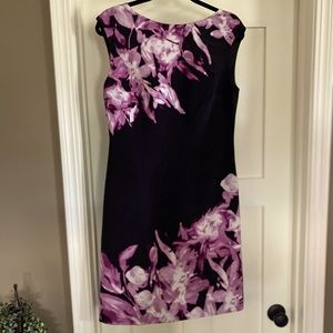Anne Klein purple and black sheath dress